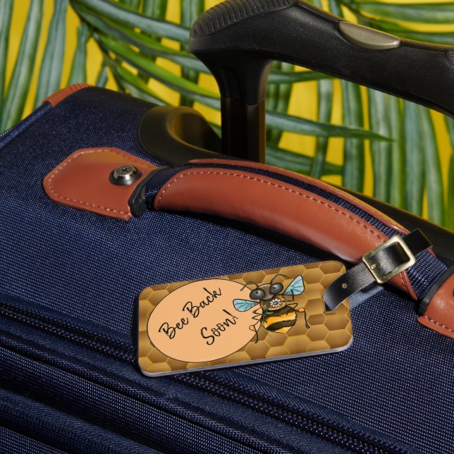 Cute Honeybee Luggage Tag (Front Insitu 3)