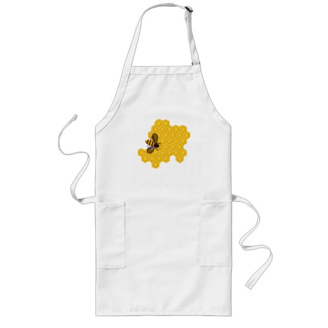 Cute Honeybee on a Honeycomb Apron (Front)