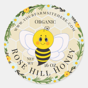 Cute Honeybee   Personalised Honey Jar Labels