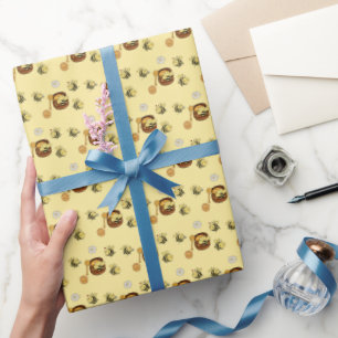 Cute Honeybee with Sweet Honey Wrapping Paper