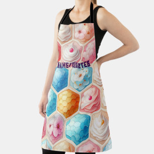 Cute Honeycomb Dessert Seamless Design Apron