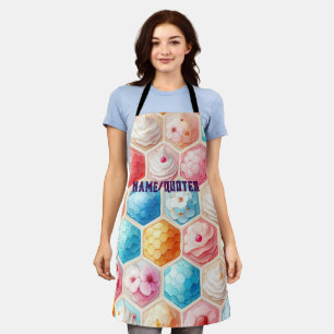 Cute Honeycomb Dessert Seamless Design Apron