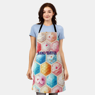 Cute Honeycomb Dessert Seamless Design Apron