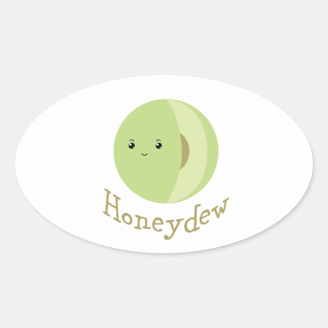 Cute Honeydew Oval Sticker (Front)