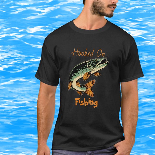 Cute Hooked On Fishing T-Shirt for Men (Creator Uploaded)
