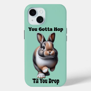 Cute Hopping Rabbit iPhone 15 Case