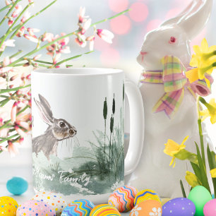 Cute Hoppy Easter Bunny Watercolor Pastel Coffee Mug