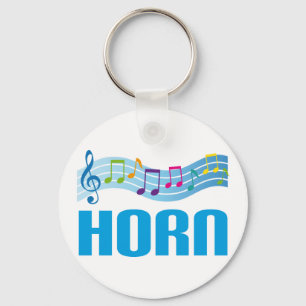 Cute Horn Staff Blue Key Ring