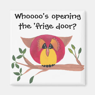 Cute Horned Owl Painting Magnet