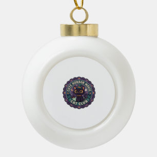 Cute Horror Movie Cat Cute Cat T-Shirt Design - Cu Ceramic Ball Christmas Ornament