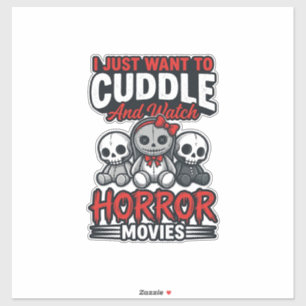 Cute Horror Movie Cuddle Vintage Graphic Shirt Des