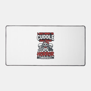 Cute Horror Movie Cuddle Vintage Graphic Shirt Des Desk Mat