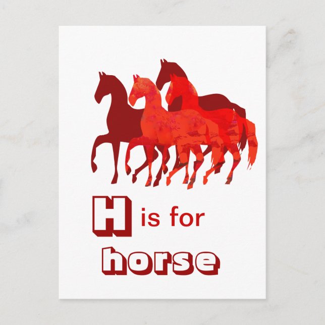 Cute Horse ABC's Postcard (Front)