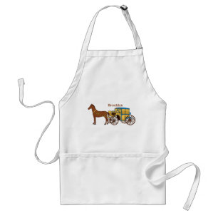 Cute horse and royal carriage illustration  standard apron