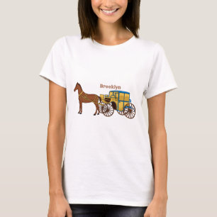 Cute horse and royal carriage illustration T-Shirt