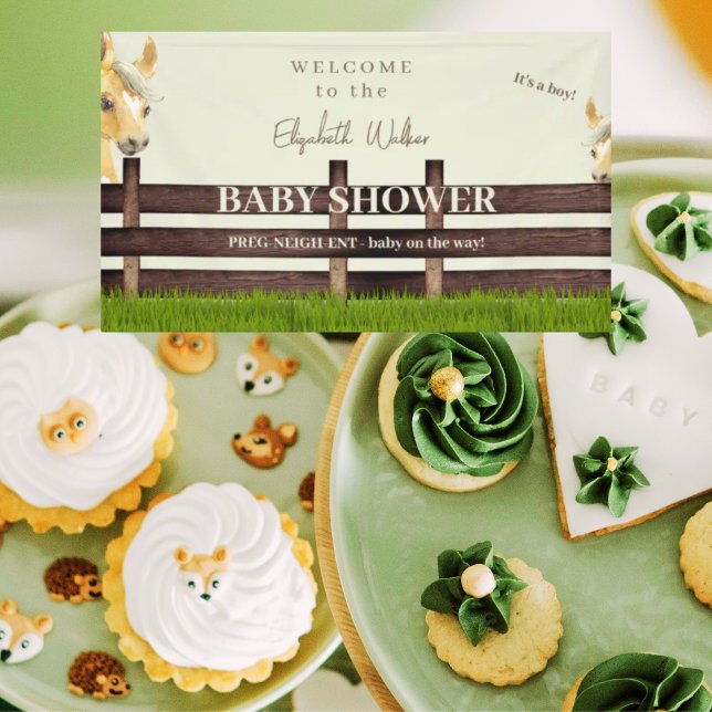 Cute Horse Baby Shower Welcome Banner (Creator Uploaded)