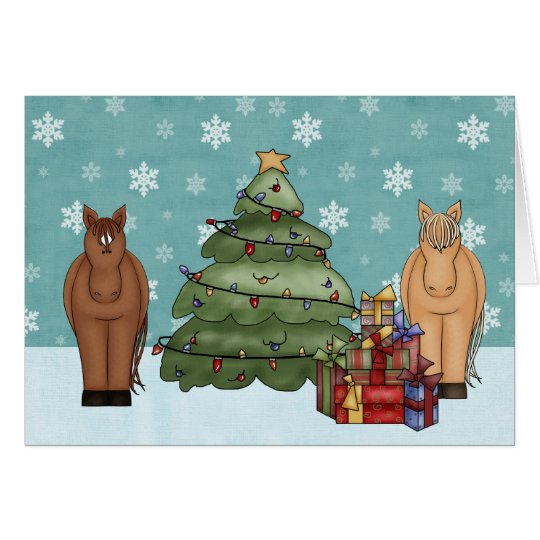 Cute Horse Christmas Greeting Card