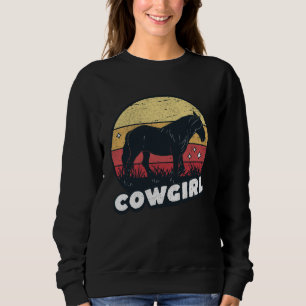 Cute Horse Cowgirl Western Horse Rider Trail Barre Sweatshirt