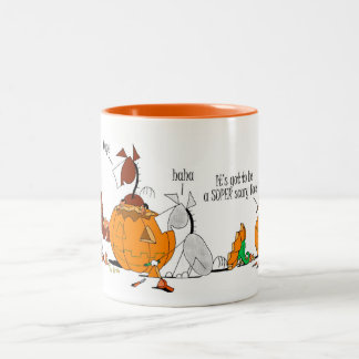 Cute Horse & Donkey Pumpkin Carving Cartoon Mug