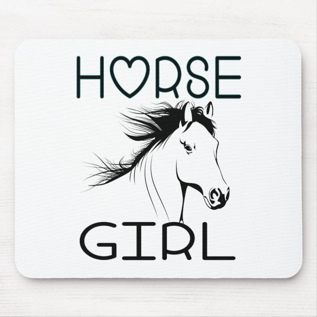 Cute Horse Girl Equestrian CowgirlHorses Pony Mouse Pad (Front)