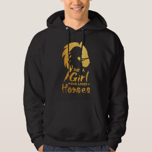 Cute Horse Girl, Just A Girl Who Loves Horses, Hor Hoodie