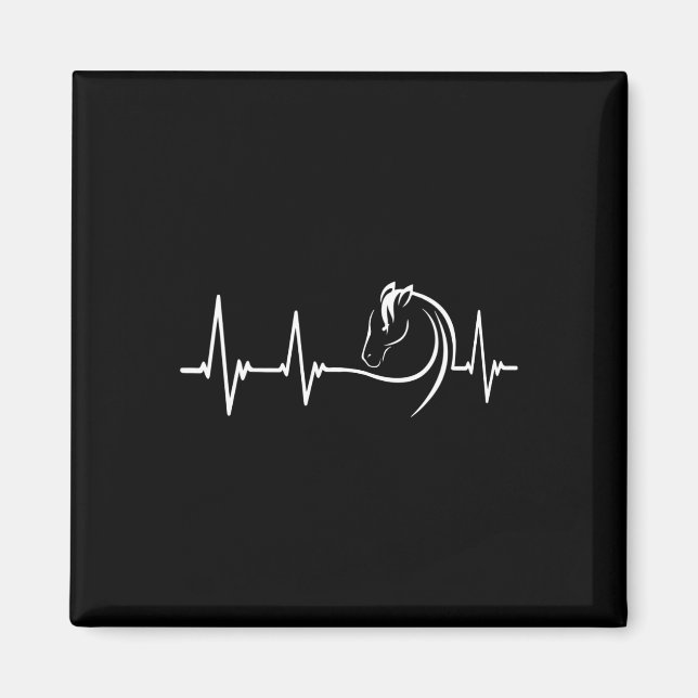 Cute Horse Heartbeat  Magnet (Front)