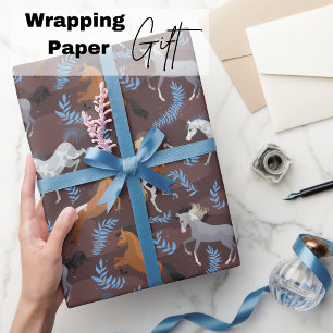 Cute Horse Illustration Wrapping Paper