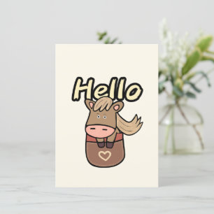 Cute horse in pocket holiday card