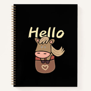 Cute horse in pocket notebook