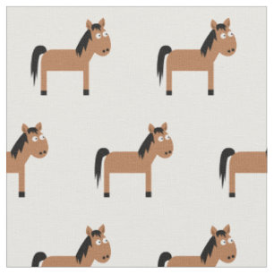 Cute Horse Kid Baby Nursery White Fabric