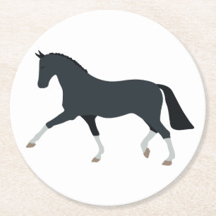 Cute Horse Lover Country Western Farm Equestrian Round Paper Coaster