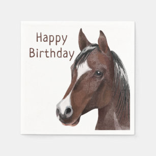 Cute Horse Lover Cowboy Equestrian Western Party Napkin