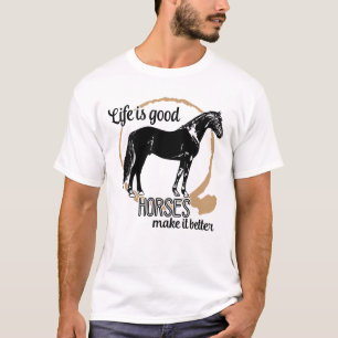 Cute Horse Lover Equestrian Horses Cowgirl Farm T-Shirt