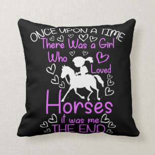 Cute Horse lover Girl Riding Cowgirl Cushion