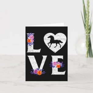 Cute Horse Lover Girls Women Love Horseback Riding Card