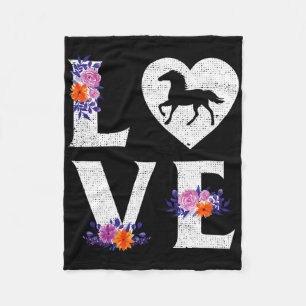 Cute Horse Lover Girls Women Love Horseback Riding Fleece Blanket