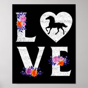 Cute Horse Lover Girls Women Love Horseback Riding Poster