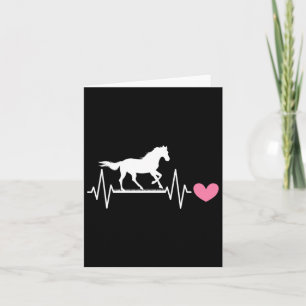 Cute Horse Lover Horseback Riding Horse Heartbeat Card