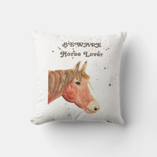 Cute horse lover watercolor animals cushion