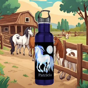 cute horse lovers add name  710 ml water bottle