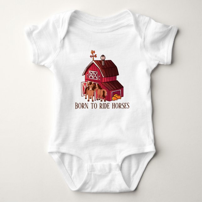 cute horse lovers add text unisex baby bodysuit (Front)
