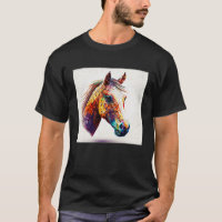 Cute Horse Paint Splatter Colorful Watercolor Wome