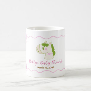 Cute Horse Pink Bow Personalized Girl Baby Shower  Coffee Mug