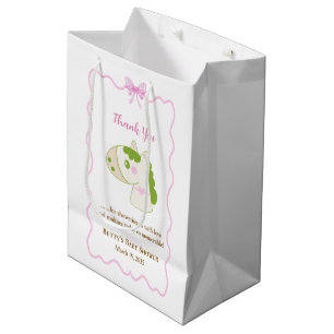 Cute Horse Pink Custom Girl Baby Shower Thank You Medium Gift Bag