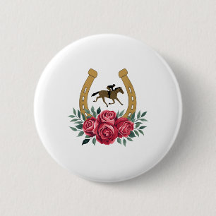Cute Horse Racing Roses Ky 151st Derby Horse Party 6 Cm Round Badge