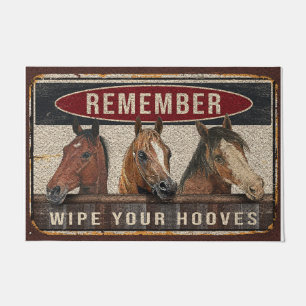 Cute Horse Remember Wipe Your Hooves Door Mat
