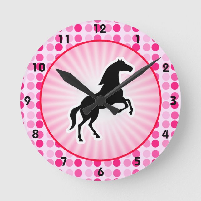 Cute Horse Round Clock (Front)