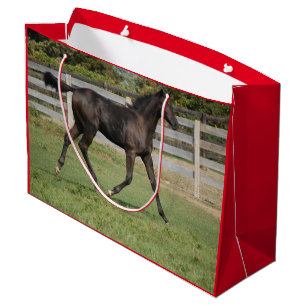 Cute Horse running through the Yard Large Gift Bag