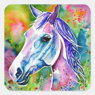 Cute Horse Square Sticker