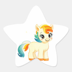 Cute horse star sticker